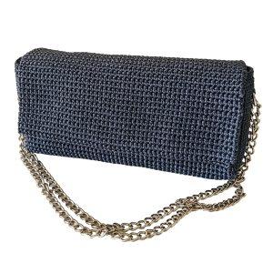 borsa uncinetto baguette in grigio scuro